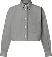 (Women) LOUIS VUITTON SS25 Grey Denim Button-Up Shirt with Logo and Collar 1AHHTJ (Women) LOUIS VUITTON SS25 Grey Denim Button-Up Shirt with Logo and Collar 1AHHTJ