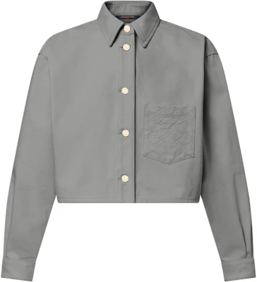 (Women) LOUIS VUITTON SS25 Grey Denim Button-Up Shirt with Logo and Collar 1AHHTJ Order (Women) LOUIS VUITTON SS25 Grey Denim Button-Up Shirt with Logo and Collar 1AHHTJ