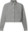 Order (Women) LOUIS VUITTON SS25 Grey Denim Long Sleeve Cropped Shirt with Logo for Women 1AHHTH
