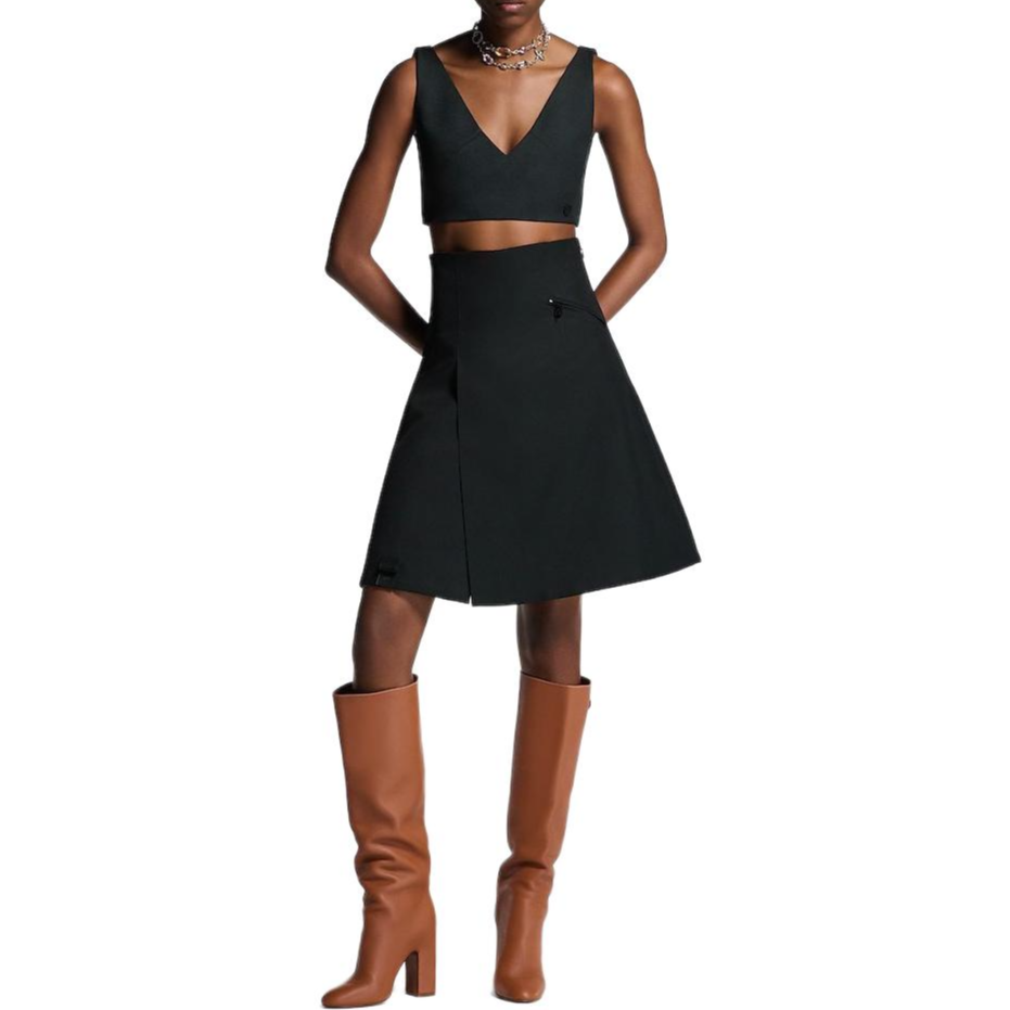 Shop (Women) LOUIS VUITTON SS25 High-Waisted Gabardine Mini A-Line Skirt Women 1AHZRM