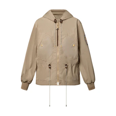 (Women) LOUIS VUITTON SS25 Khaki Peplum Drawstring Parka Jacket 1AHGCJ