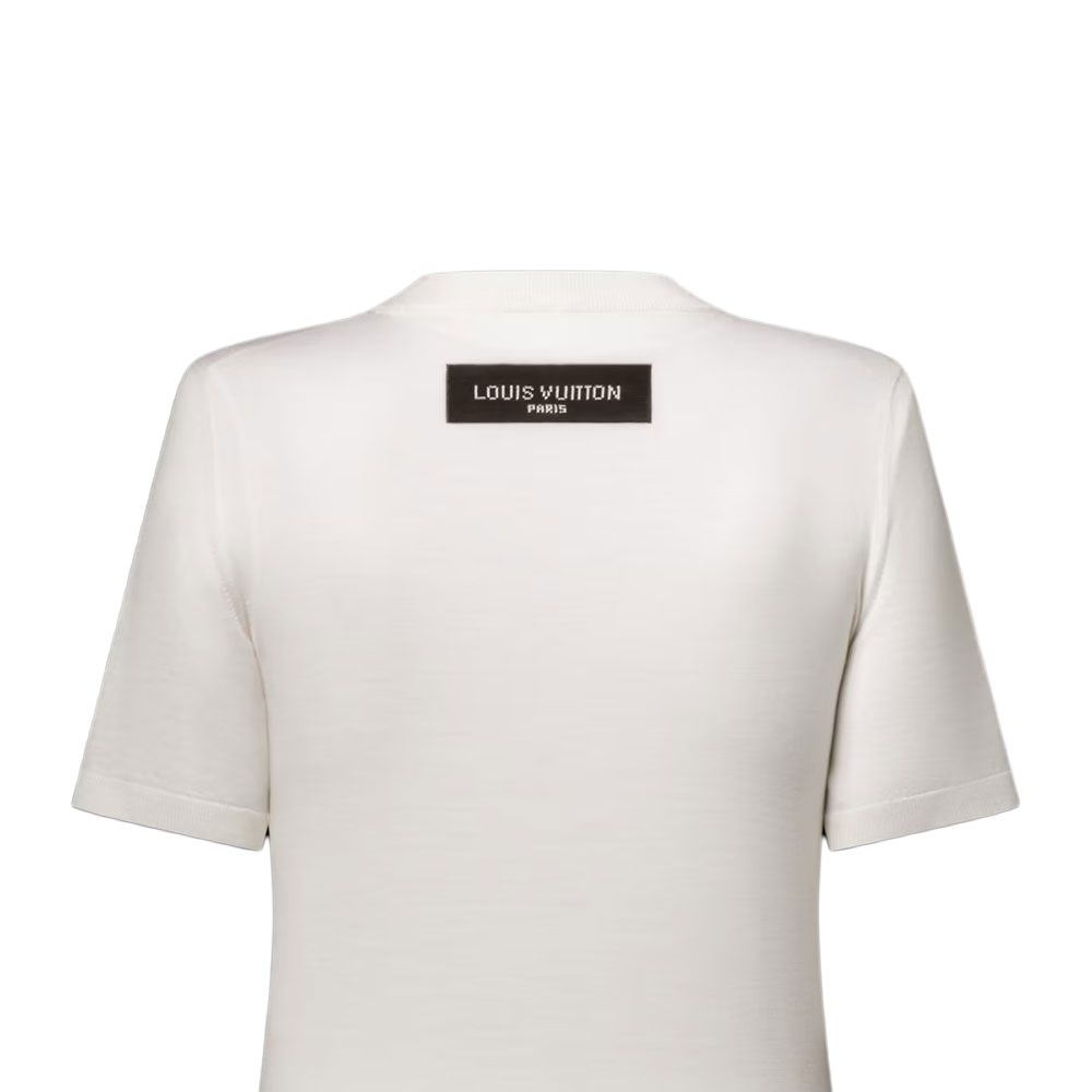 (Women) LOUIS VUITTON SS25 Knit Short-Sleeve Sweater with Tag Details 1AIA52 圖 5