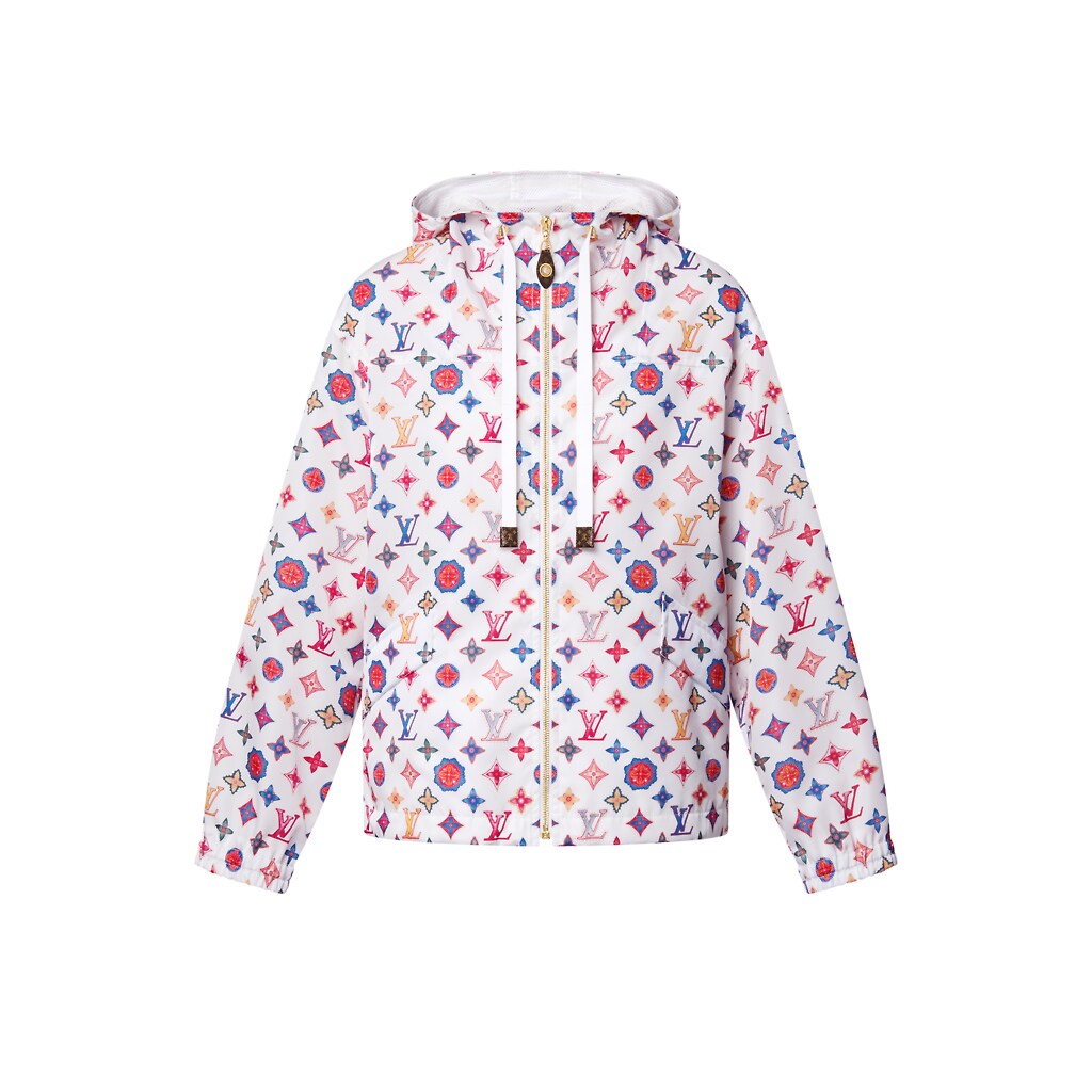 (Women) Louis Vuitton SS25 Logo Red Hoodie Long Sleeve Jacket for Women 1AGSLI