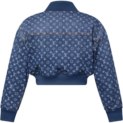 (W) LOUIS VUITTON SS25 Jaket Aviator Crop Denim Monogram Wanita. 1AI175 Lookbook (W) LOUIS VUITTON SS25 Jaket Aviator Crop Denim Monogram Wanita. 1AI175