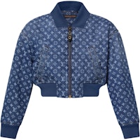 (Women) LOUIS VUITTON SS25 Monogram Denim Cropped Aviator Jacket 1AI176 (Women) LOUIS VUITTON SS25 Monogram Denim Cropped Aviator Jacket 1AI176
