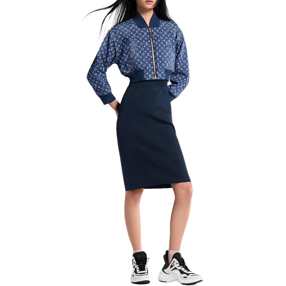 Details for (Women) LOUIS VUITTON SS25 Monogram Denim Short Aviator Jacket for Women 1AI173