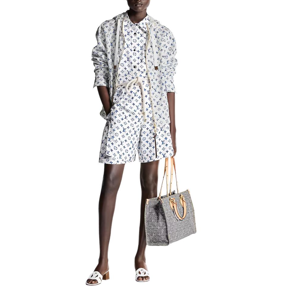 (Women) LOUIS VUITTON SS25 Nautical Collection Jacquard Full-Zip White Parka 1AHGMF 圖 3