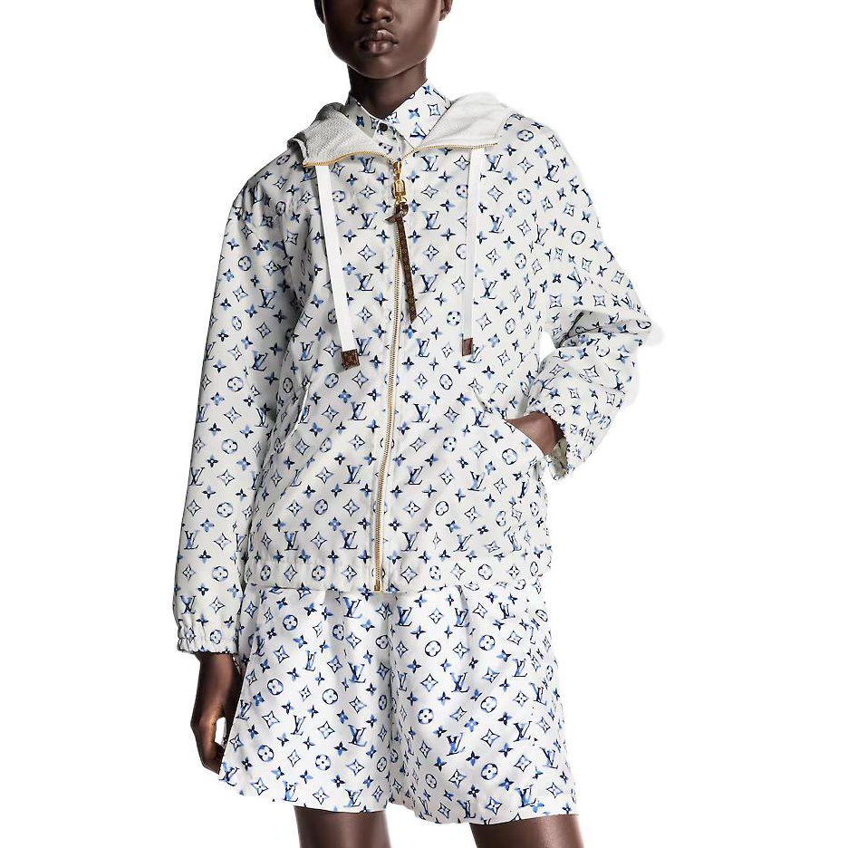 (Women) LOUIS VUITTON SS25 Nautical Collection Jacquard Full-Zip White Parka 1AHGMF 圖 4