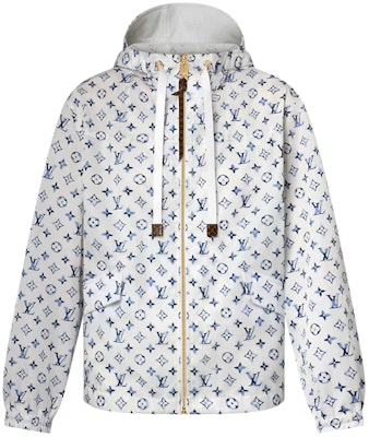 (W) LOUIS VUITTON SS25 Jaket Hoodie Parka Monogram Jacquard Putih Nautika 1AHGME Order (W) LOUIS VUITTON SS25 Jaket Hoodie Parka Monogram Jacquard Putih Nautika 1AHGME