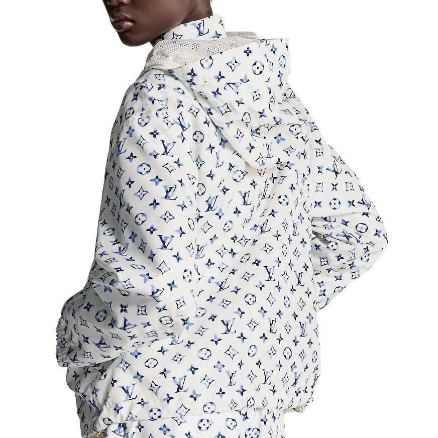 Details for (W) LOUIS VUITTON SS25 Jaket Hoodie Parka Monogram Jacquard Putih Nautika 1AHGME