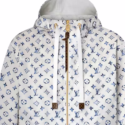 (W) LOUIS VUITTON SS25 Jaket Hoodie Parka Monogram Jacquard Putih Nautika 1AHGME Sizing (W) LOUIS VUITTON SS25 Jaket Hoodie Parka Monogram Jacquard Putih Nautika 1AHGME