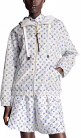 Shop (Women) LOUIS VUITTON SS25 Nautical Jacquard Zip-Up Hoodie Parka White 1AHGMI
