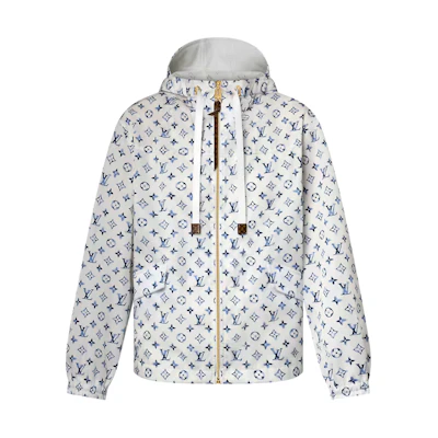 (Women) LOUIS VUITTON SS25 Nautical Jacquard Zip Hooded Parka White 1AHGMK