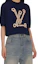 Shop (W) LOUIS VUITTON SS25 Nautical Knit Crewneck Lengan Pendek Navy Biru 1AHJD4