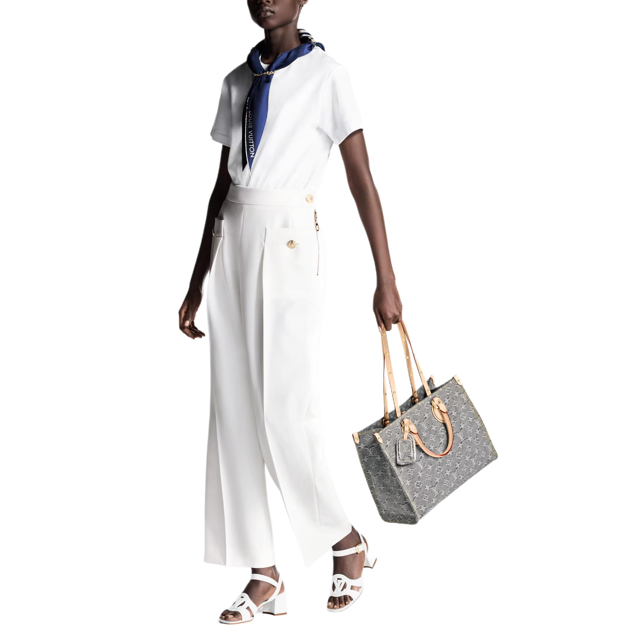 (Women) LOUIS VUITTON SS25 Nautical Scarf Letter Short Sleeve T-Shirt White 1AHJ06 圖 5