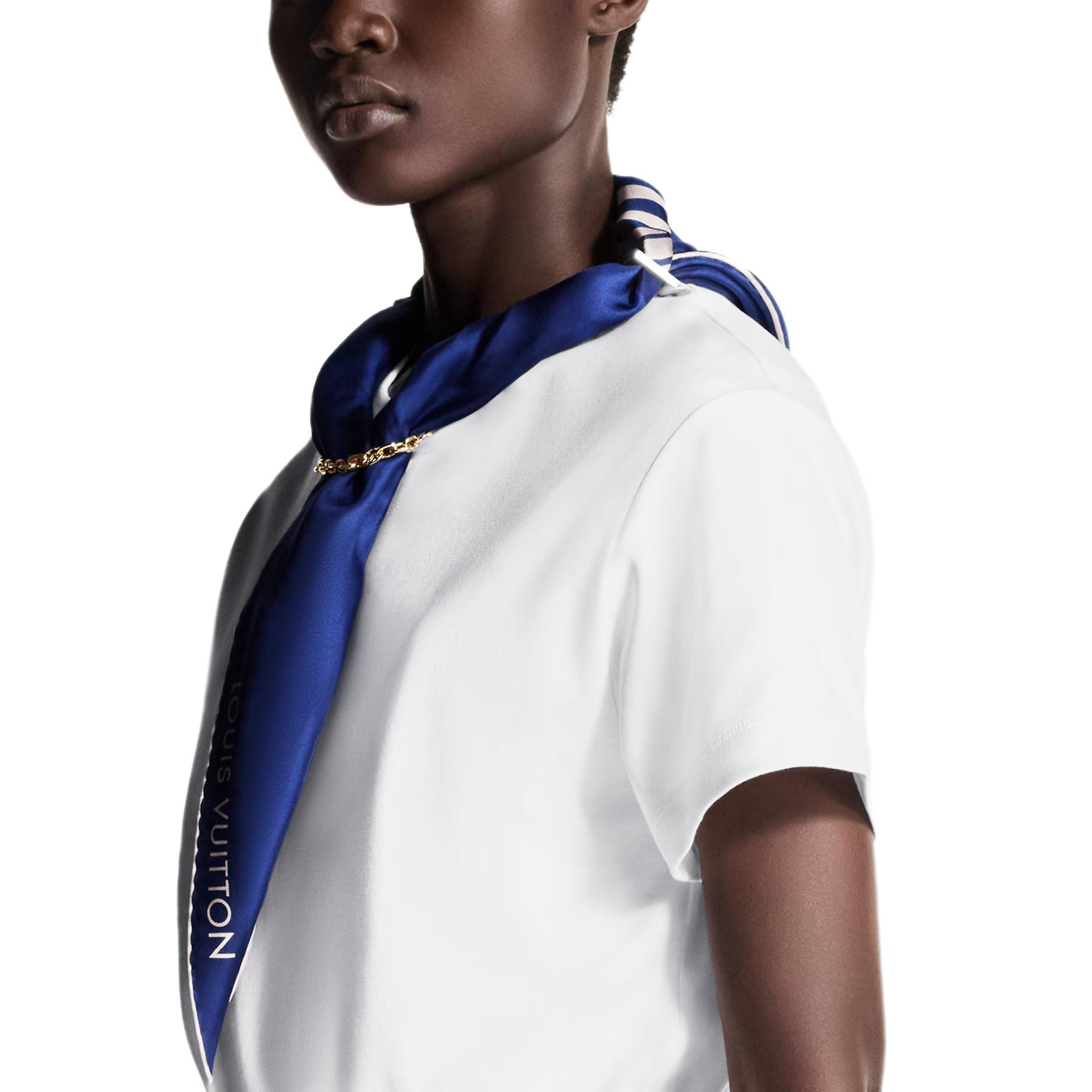 (Women) Louis Vuitton SS25 Nautical Scarf Letter Short-Sleeve T-Shirt White 1AHJ09 圖 6