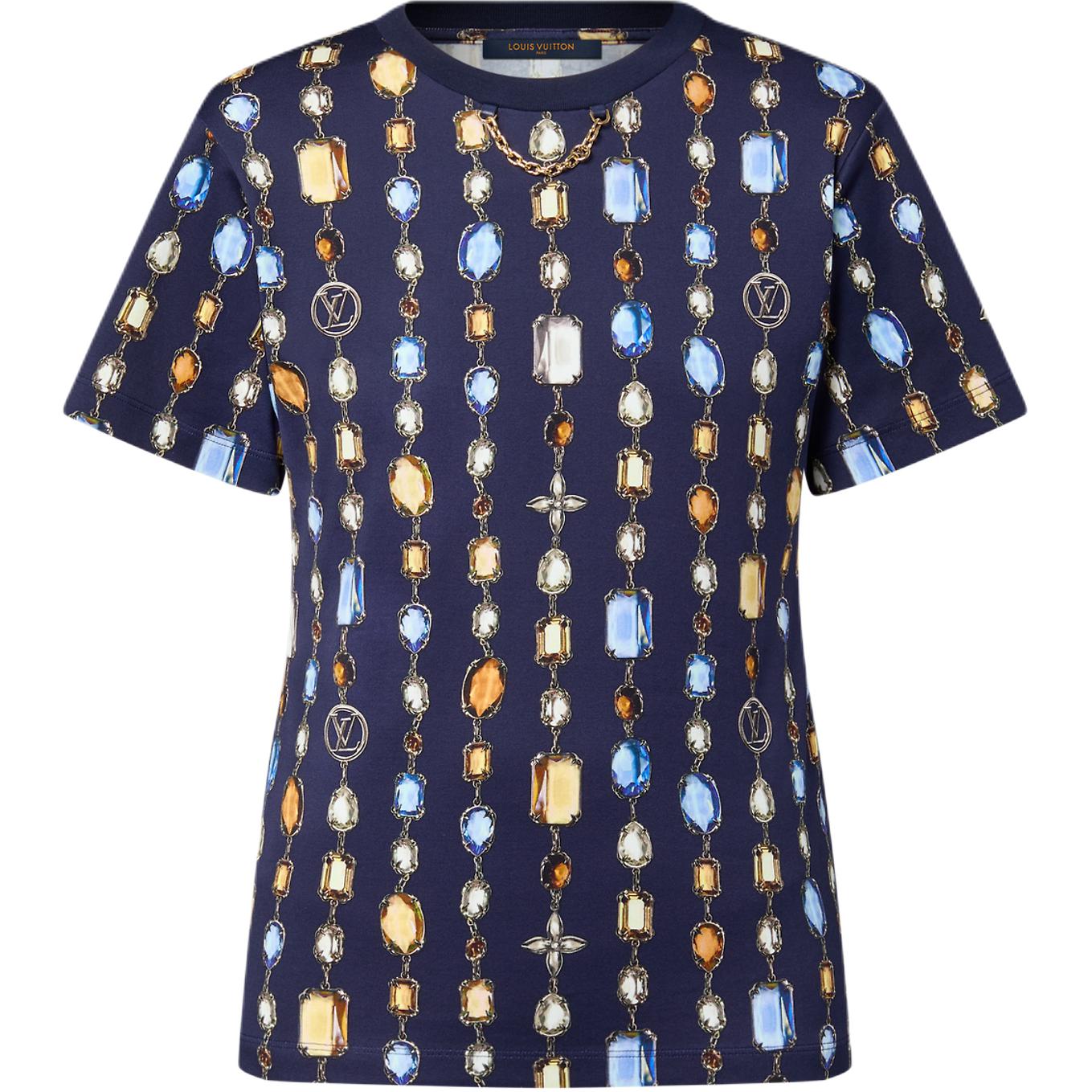 (Women) LOUIS VUITTON SS25 Necklace Print Crewneck Short Sleeve T-Shirt Women 1AI465