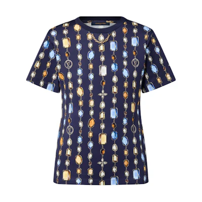 (Women) LOUIS VUITTON SS25 Necklace Print Crewneck Short Sleeve Regular T-Shirt Women 1AI461
