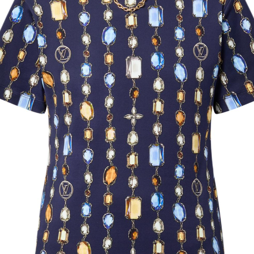 (Women) LOUIS VUITTON SS25 Necklace Print Crewneck T-Shirt Regular Fit 1AI463 圖 6