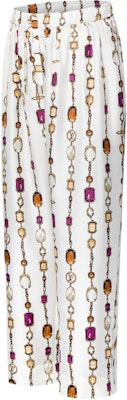 (W) Pantalones Largos Estilo Pijama con Estampado de Collar LOUIS VUITTON SS25 Mujer Blanco 1AIBJ0 Shop (W) Pantalones Largos Estilo Pijama con Estampado de Collar LOUIS VUITTON SS25 Mujer Blanco 1AIBJ0