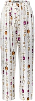 (Women) LOUIS VUITTON SS25 Necklace Print Pajama Style Long Casual Pants Women White 1AIBIX (Women) LOUIS VUITTON SS25 Necklace Print Pajama Style Long Casual Pants Women White 1AIBIX