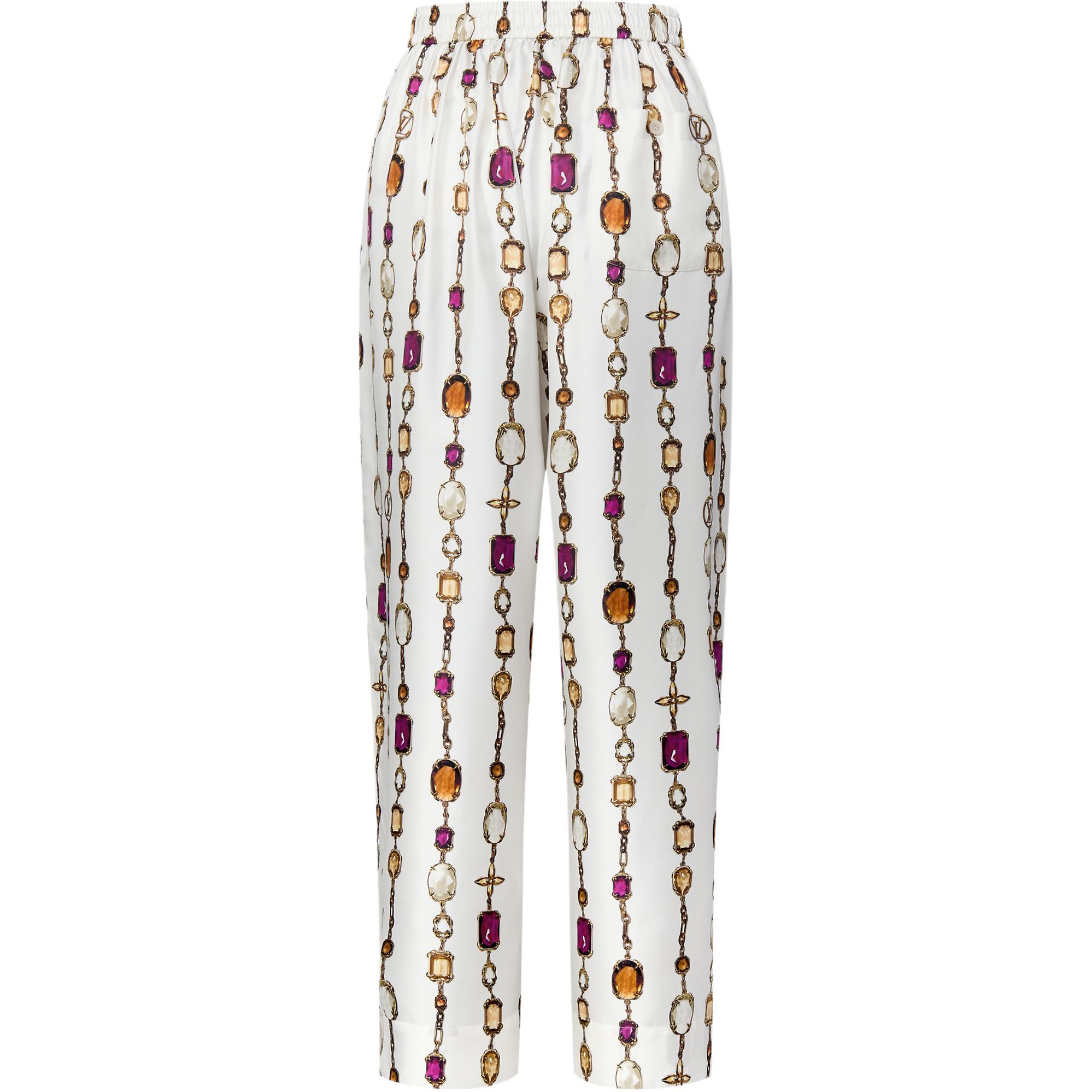 Lookbook (W) Pantalones Anchos Estilo Pijama Estampado Collar LOUIS VUITTON SS25 Mujer Blanco 1AIBIW