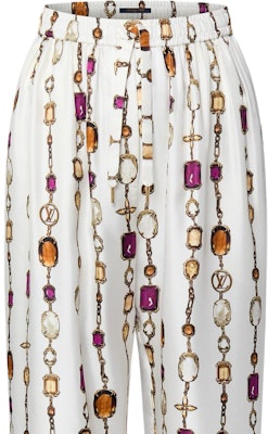 (W) Pantalones Anchos Estilo Pijama Estampado Collar LOUIS VUITTON SS25 Mujer Blanco 1AIBIW Details for (W) Pantalones Anchos Estilo Pijama Estampado Collar LOUIS VUITTON SS25 Mujer Blanco 1AIBIW