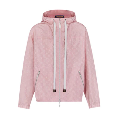 (Women) LOUIS VUITTON SS25 Pink Long Sleeve Zip-Up Hooded Parka Jacket Women 1AIAHH