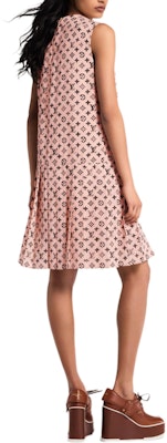 (Women) LOUIS VUITTON SS25 Pink Sleeveless Pleated Washed Print Dress Women 1AIAPS Details for (Women) LOUIS VUITTON SS25 Pink Sleeveless Pleated Washed Print Dress Women 1AIAPS