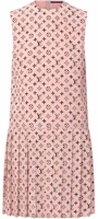(Women) LOUIS VUITTON SS25 Pink Washed Pattern Pleated Zipper Sleeveless Dress Women 1AIAPU (Women) LOUIS VUITTON SS25 Pink Washed Pattern Pleated Zipper Sleeveless Dress Women 1AIAPU