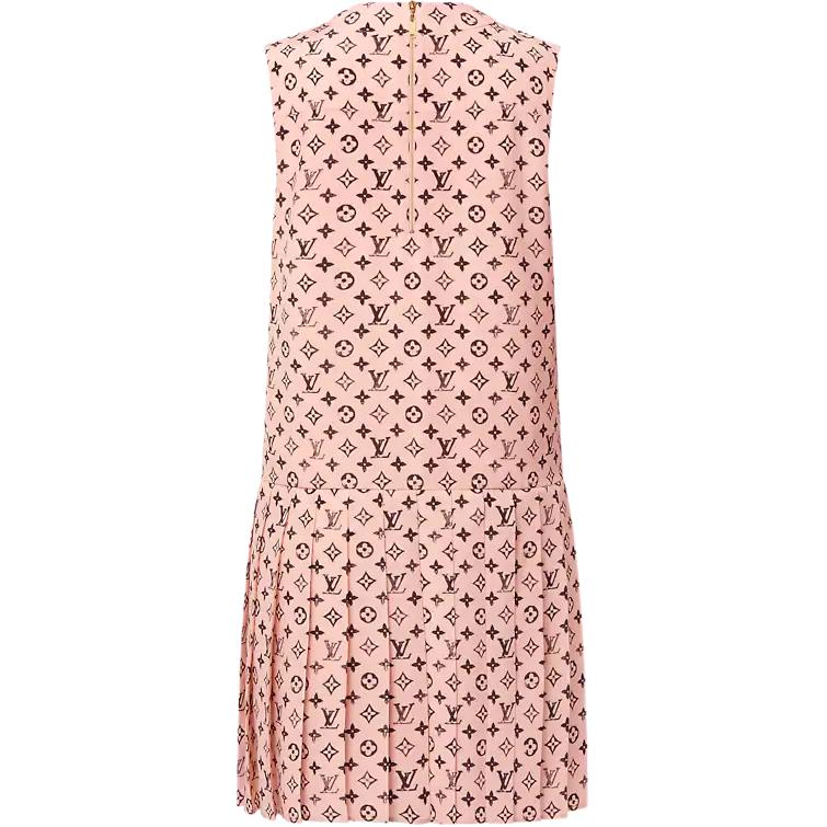 Lookbook (Women) LOUIS VUITTON SS25 Pleated Zip Sleeveless Dress Pink Fashion 1AIAPR