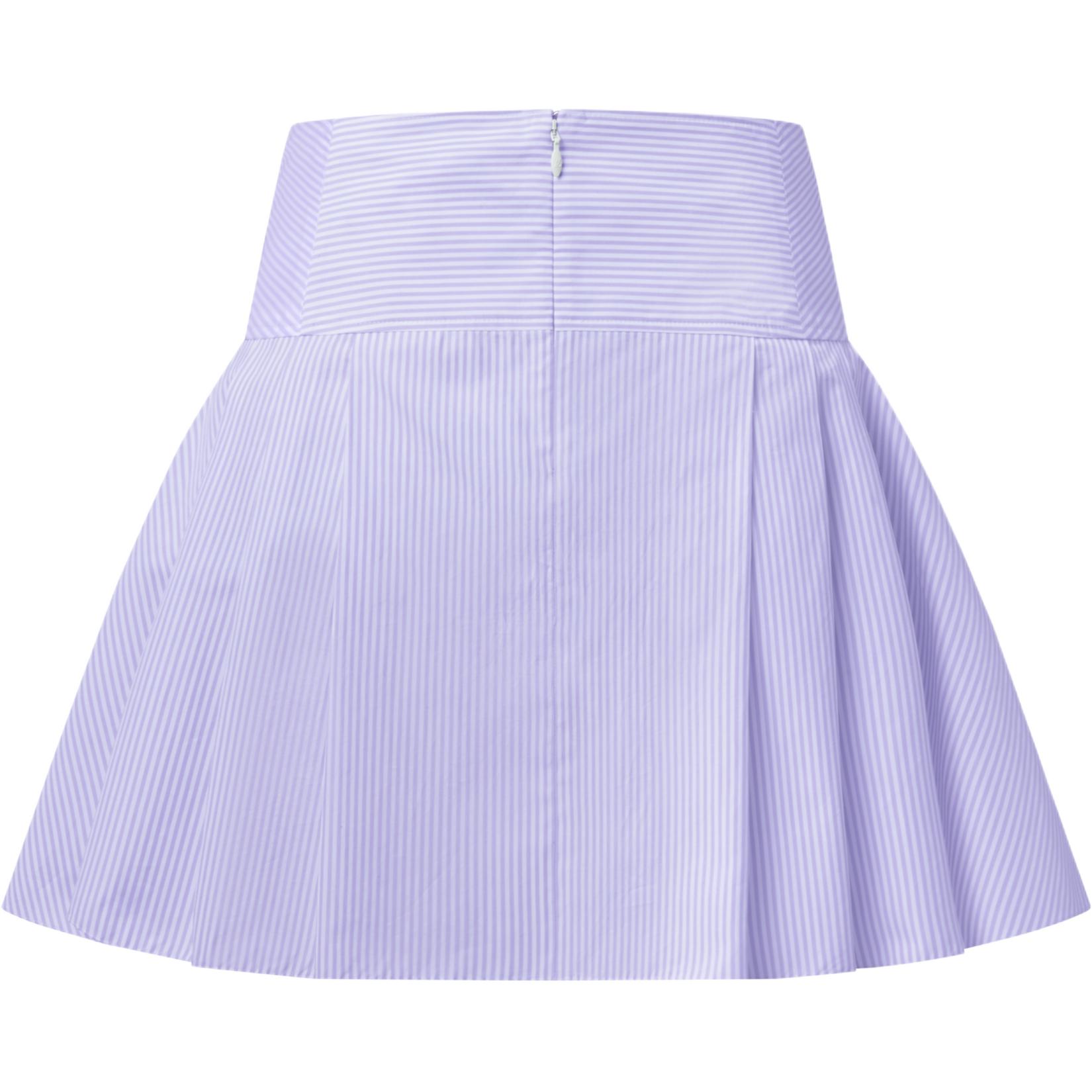 (Women) LOUIS VUITTON SS25 Purple Striped Button Textured Casual Midi Skirt 1AHZUH 圖 3