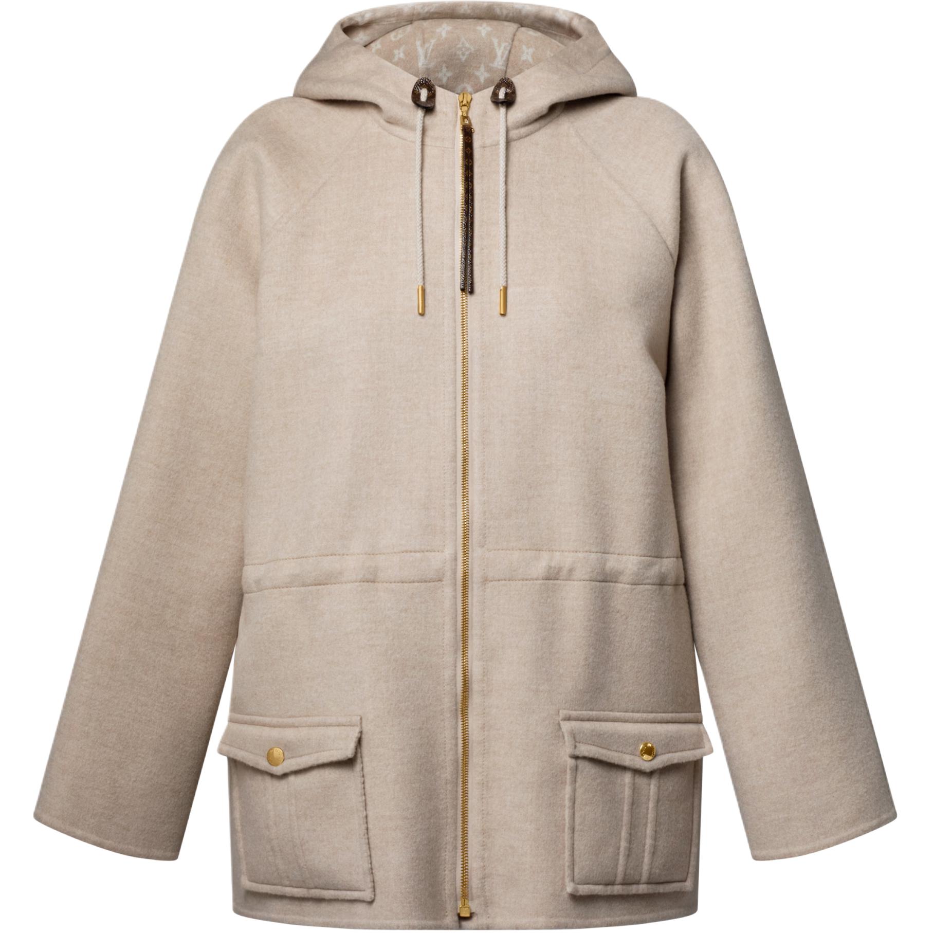 (Women) Louis Vuitton SS25 Reversible Hooded Drawstring Zip Long Sleeve Parka 1AHZN0