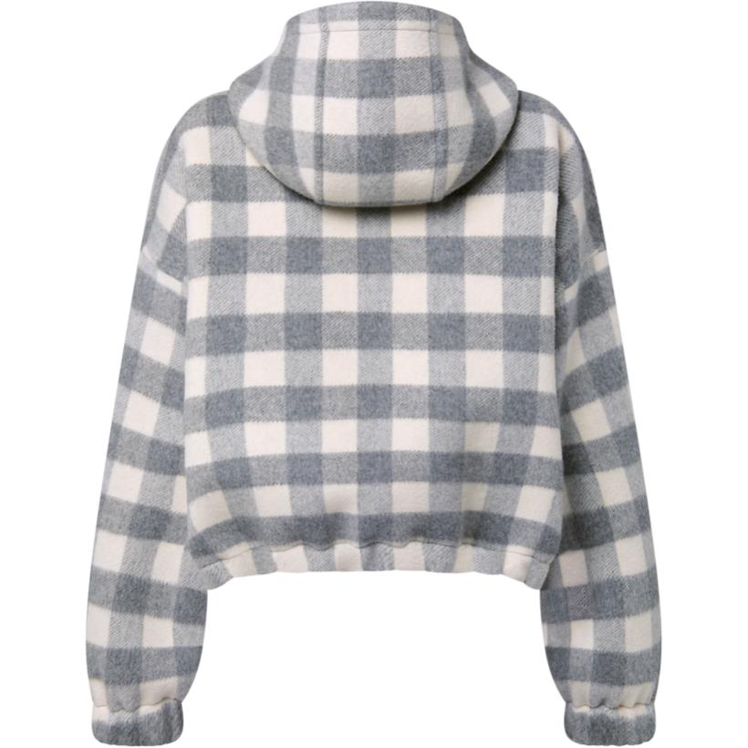 Lookbook (W) Chaqueta Louis Vuitton SS25 Reversible con Capucha a Cuadros Gris 1AGPEO