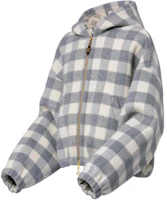 Shop (W) 路易威登 SS25 雙面格紋拉鍊連帽外套 灰色 1AGPEO