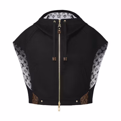 (Women) LOUIS VUITTON SS25 Reversible Zip-Up Jacket Black White 1AG809