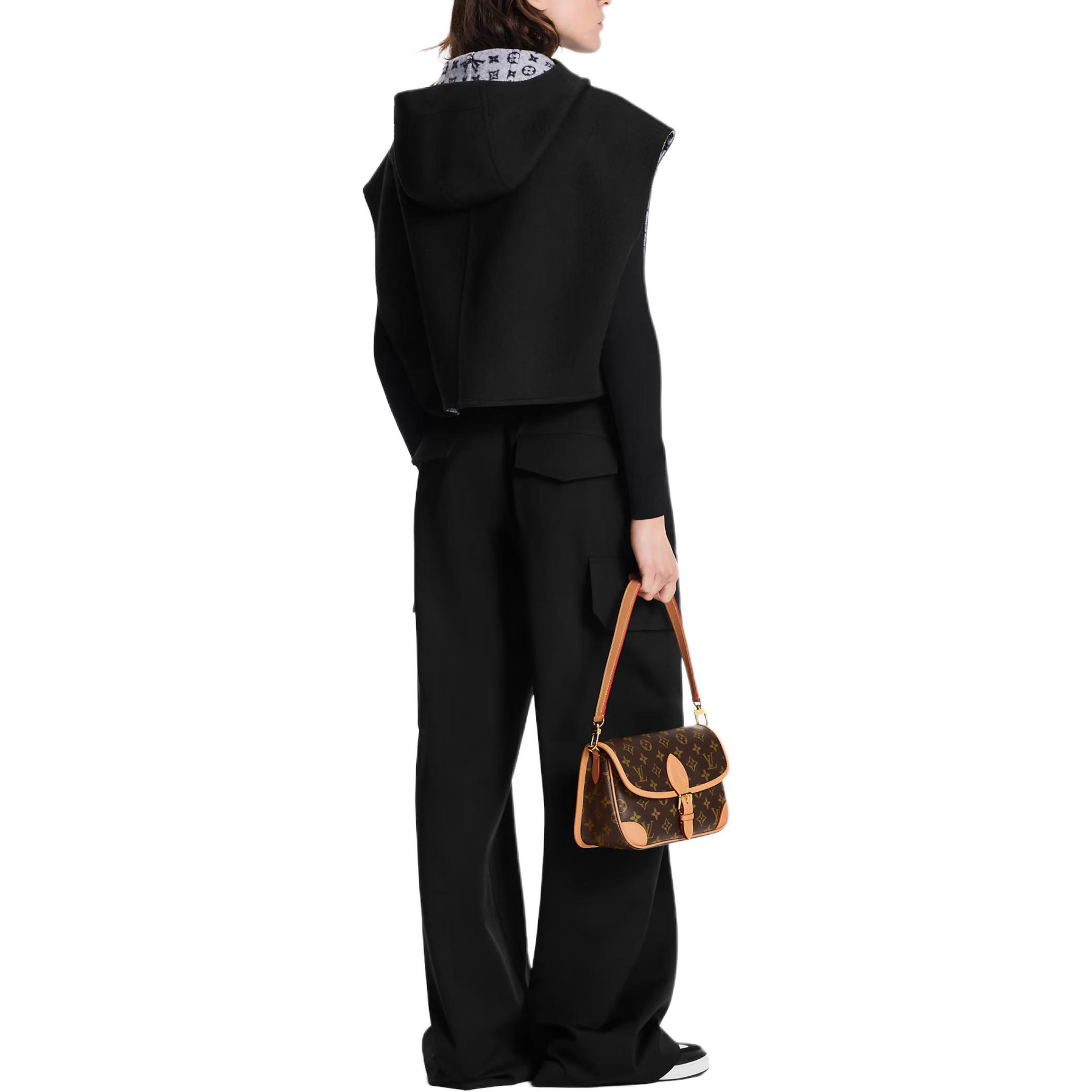 Purchase (Women) LOUIS VUITTON SS25 Reversible Zip-Up Jacket Black White 1AG809