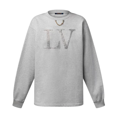 (Women) LOUIS VUITTON SS25 Rhinestone Cotton Knit Crewneck Sweater Women 1AIBL8