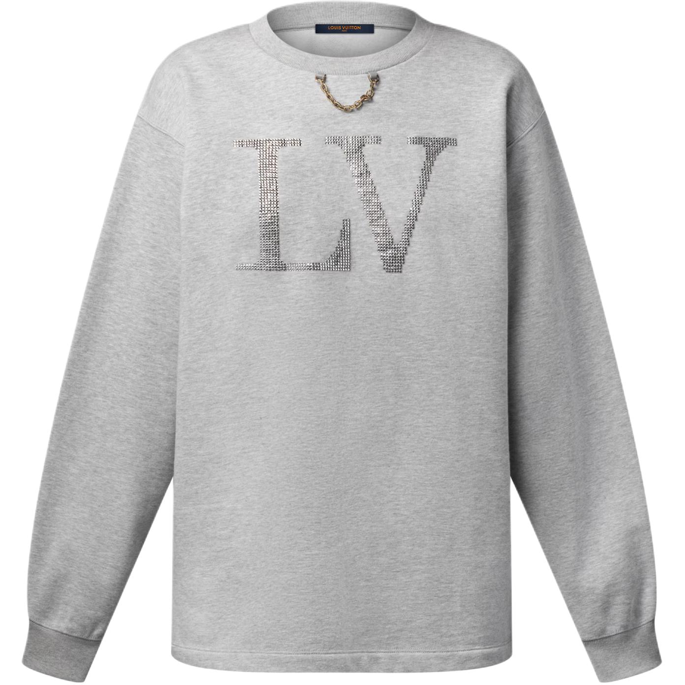 (Women) LOUIS VUITTON SS25 Rhinestone Cotton Knit Crewneck Sweater 1AIBLA
