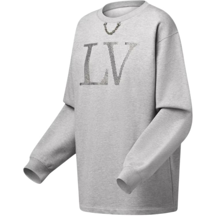 (Women) LOUIS VUITTON SS25 Rhinestone Cotton Knit Crewneck Sweater Women 1AIBL8 圖 4