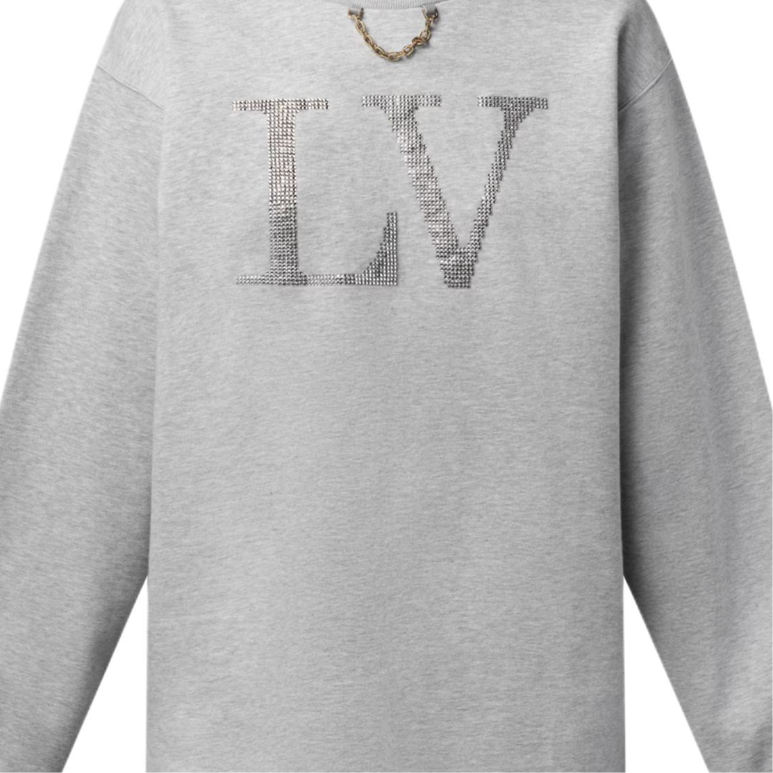 (Women) LOUIS VUITTON SS25 Rhinestone Crewneck Cotton Knit Shirt 1AIBL4 圖 5
