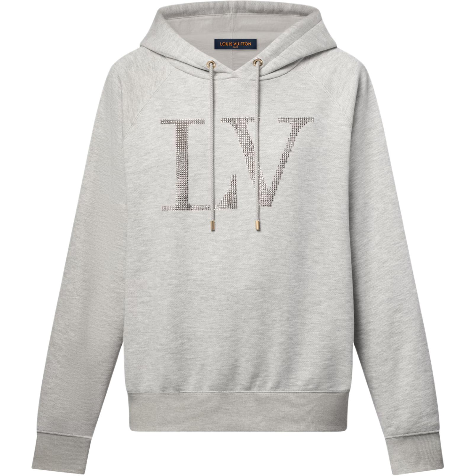 Order (Women) LOUIS VUITTON SS25 Rhinestone Letter Hoodie Long Sleeve Sweatshirt Women 1AIBLD