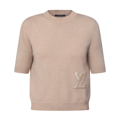 (Women) LOUIS VUITTON SS25 Sequin Knit Short-Sleeve Sweater 1AIA36