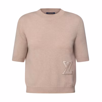 (Women) Louis Vuitton SS25 Sequin Knit Short Sleeve Sweater 1AIA34