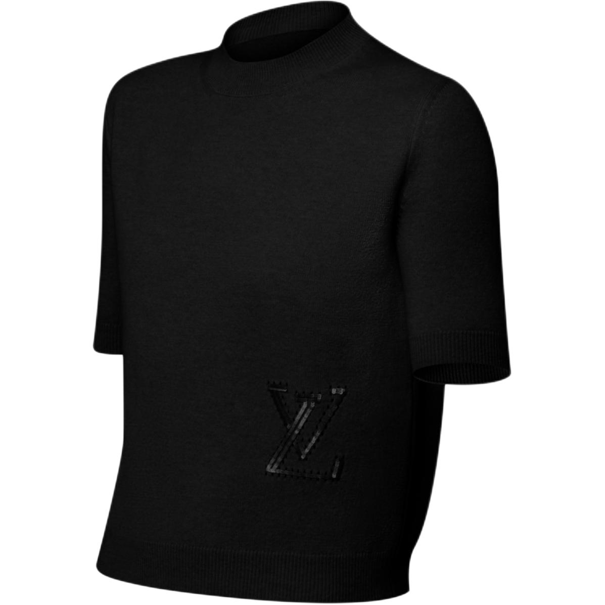 (Women) LOUIS VUITTON SS25 Sequin Letter Embellished Knit Short Sleeve Sweater Women 1AIA42 圖 4