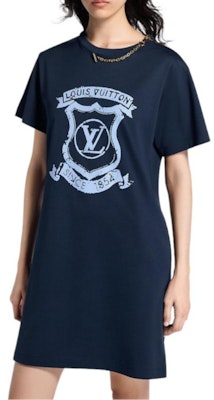 (W) 루이비통 SS25 실드 프린트 크루넥 반팔 원피스 여성용. 1AI391 Purchase (W) 루이비통 SS25 실드 프린트 크루넥 반팔 원피스 여성용. 1AI391