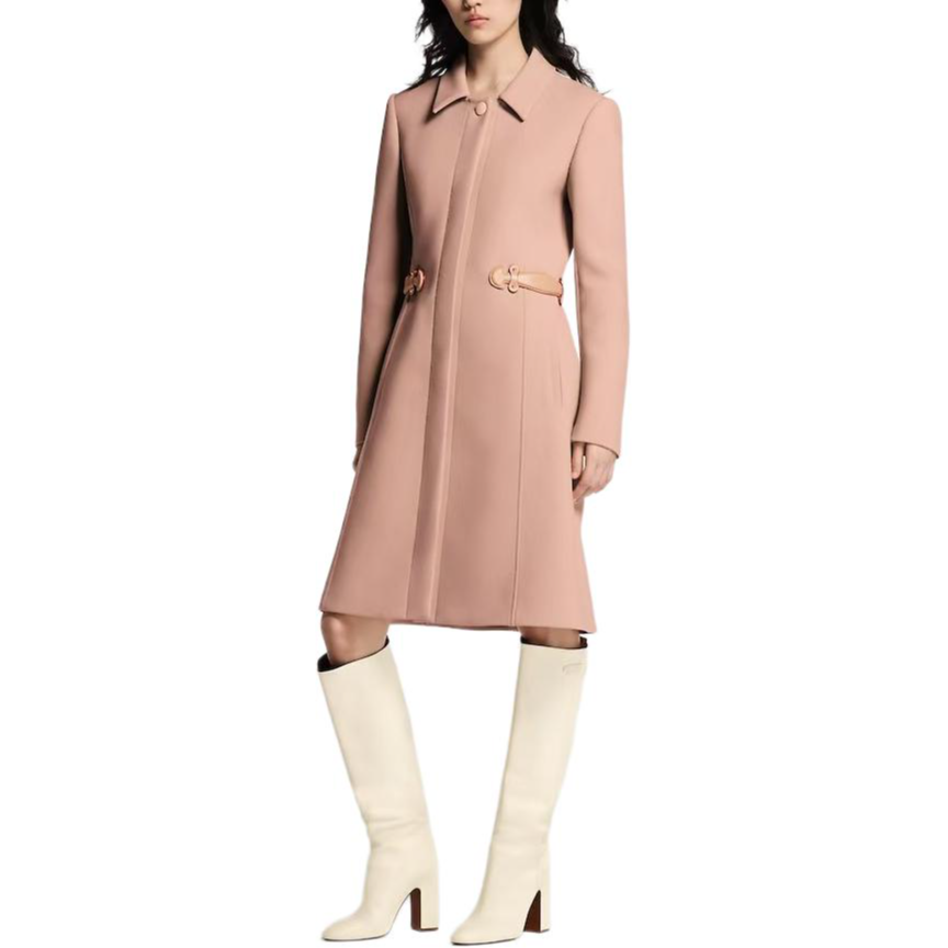 (Women) LOUIS VUITTON SS25 Slim Fit Pink Tie-Waist Long Sleeve Coat for Women 1AHZLU 圖 5