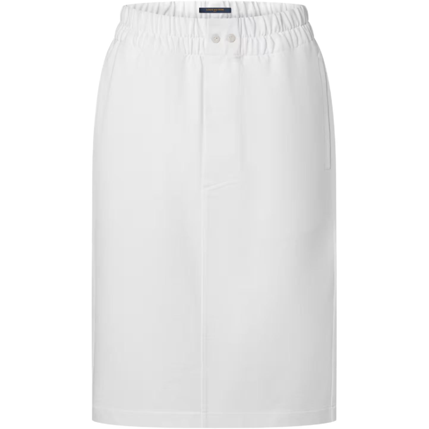 (Women) LOUIS VUITTON SS25 Solid Denim Knit Maxi Skirt with Elastic Waist 1AIIMQ