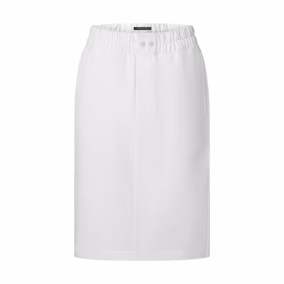 (Women) LOUIS VUITTON SS25 Solid Denim Knit Maxi Skirt with Elastic Waist 1AIIMQ