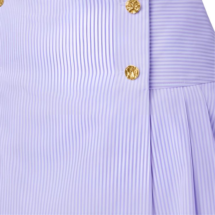 Details for (W) 路易威登 SS25 女士紫色条纹纹理纽扣休闲裙 1AHZUE